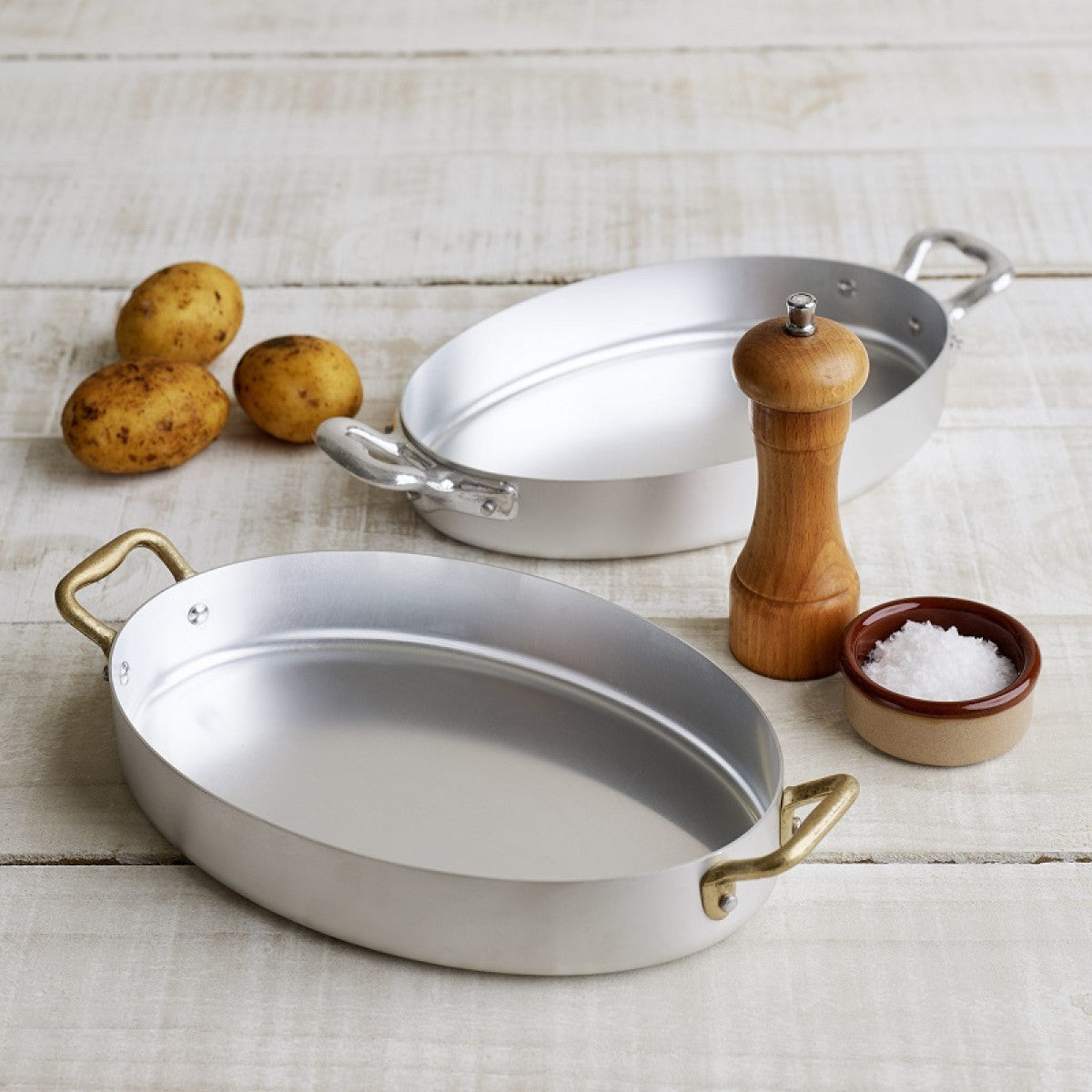 Ottinetti Oval Gratin With Brass Handles | 30cm