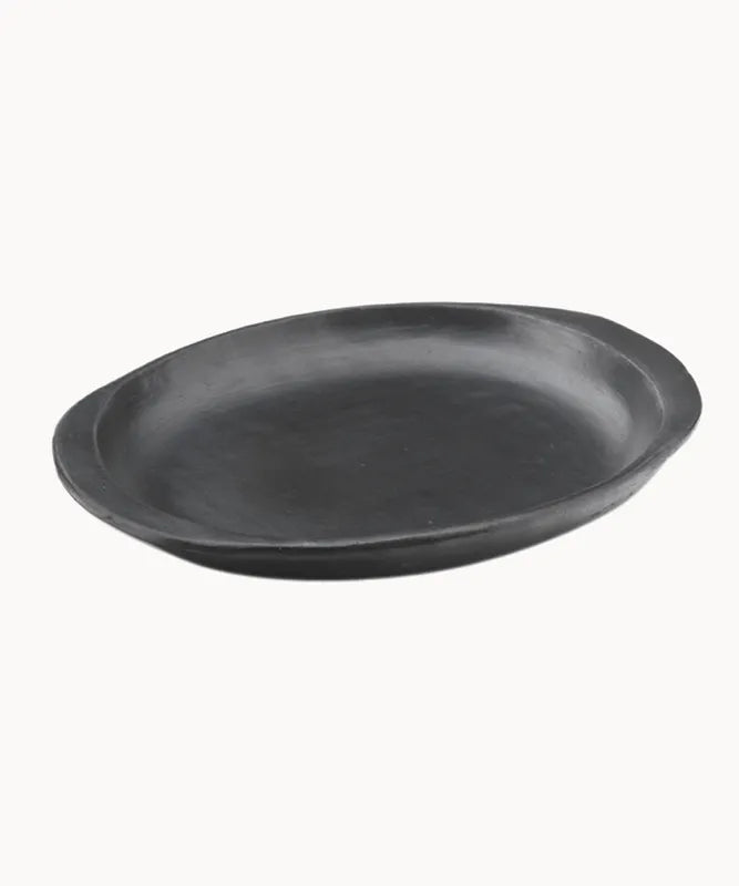 Black Clay La Chamba Oval Serving Dish with Handles - Large