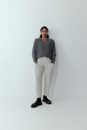 New Lands Super Pant| Natural Pinstripe