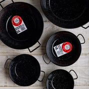 Spanish Paella Pan Traditional Enamelled | Black