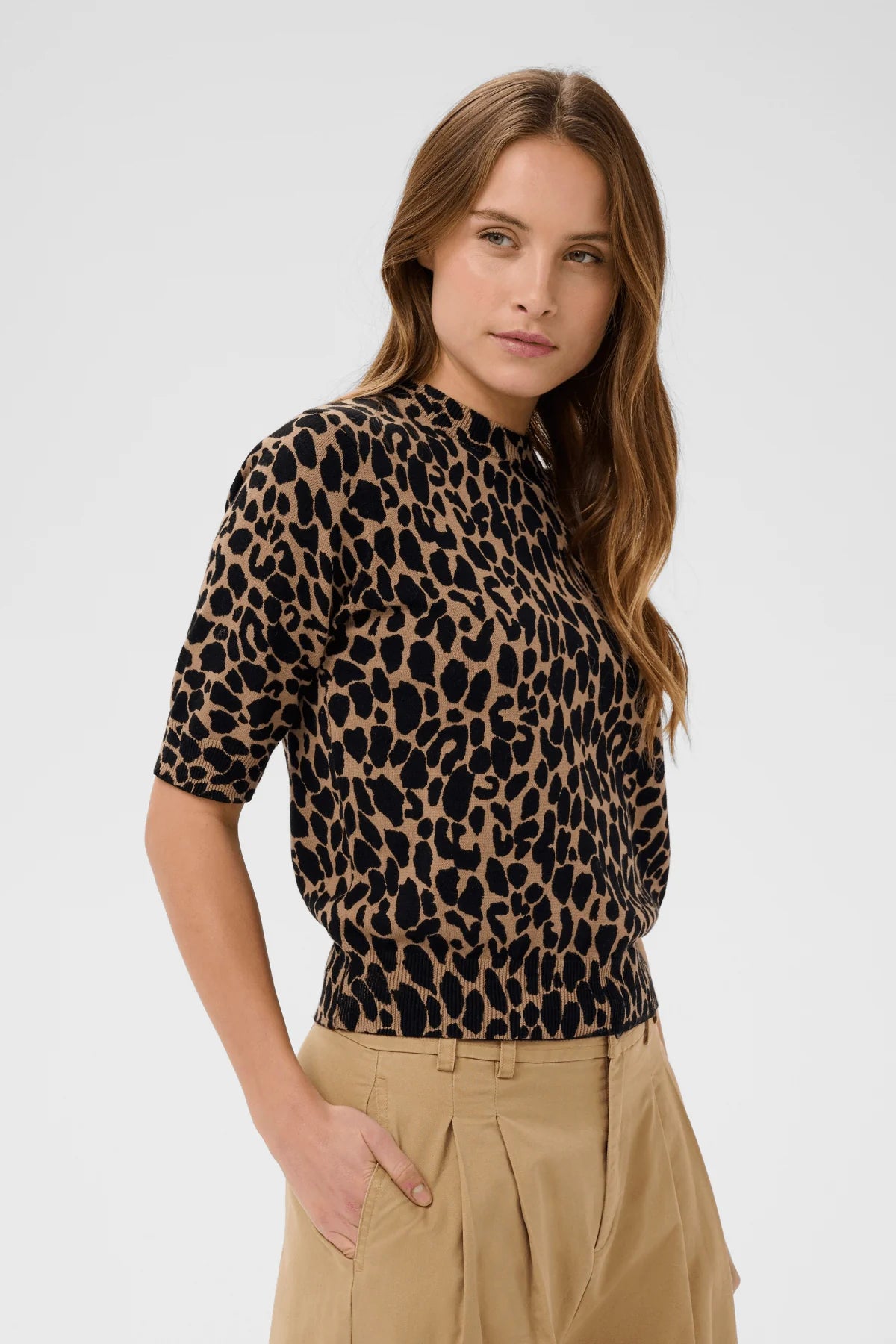 St Tropez Paloma Pullover | Tiger Eye Spotty Leopard