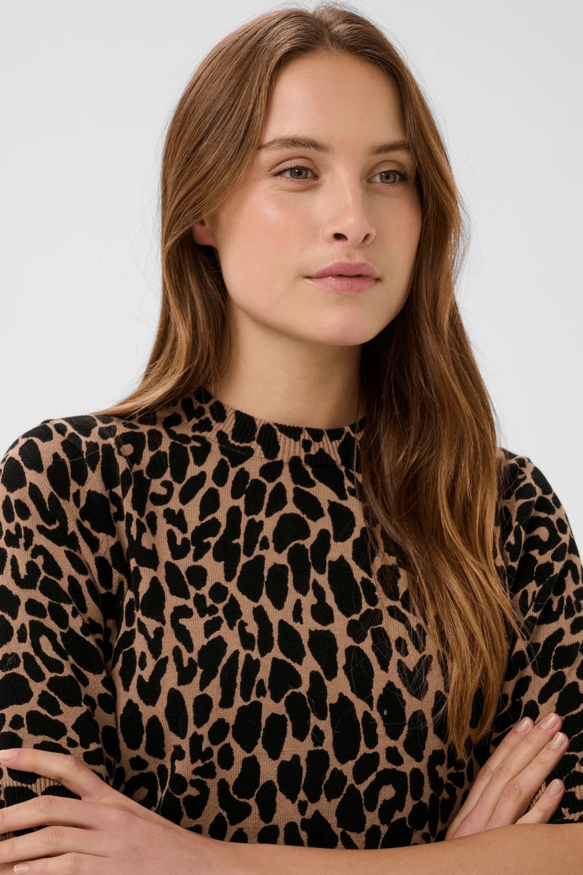 St Tropez Paloma Pullover | Tiger Eye Spotty Leopard