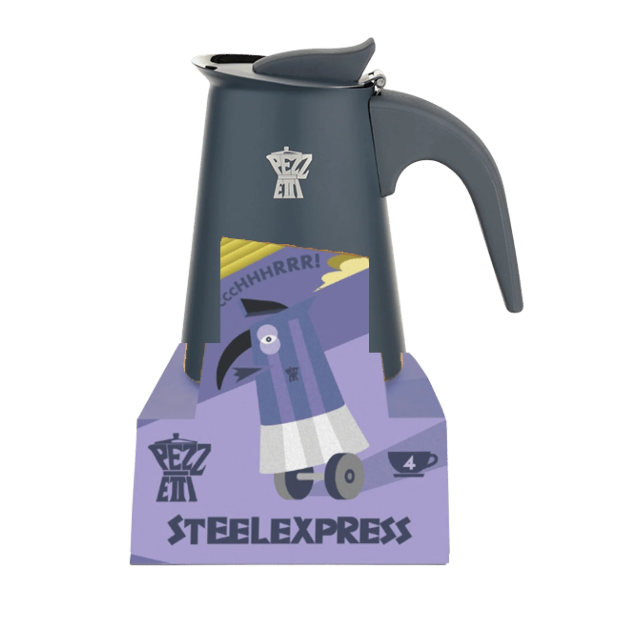 Pezzetti Steel Express Stove Top Coffee Maker | Grey