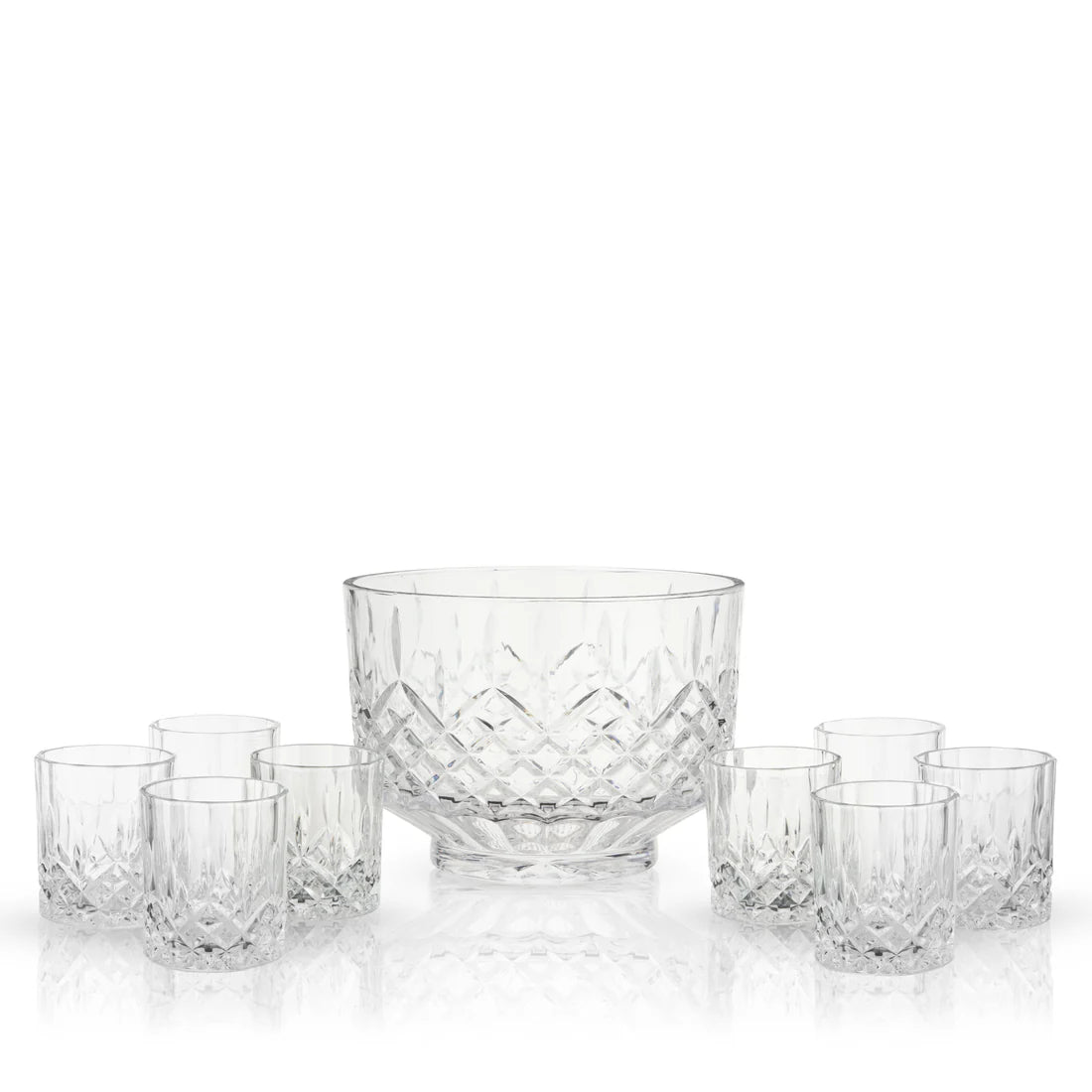 Viski Admiral Punch Bowl & 8 Tumblers