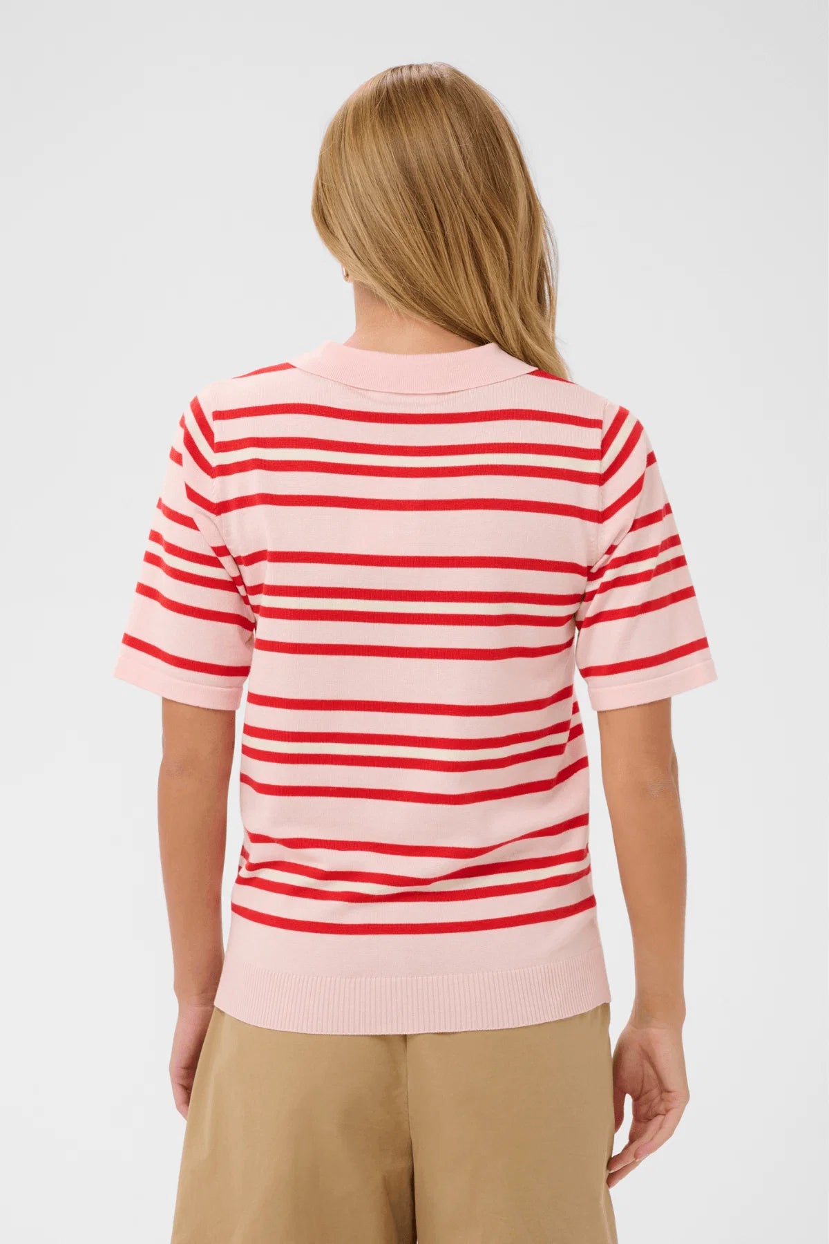 St Tropez Pila Polo Pullover | Chalk Pink Red