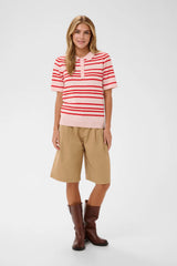 St Tropez Pila Polo Pullover | Chalk Pink Red