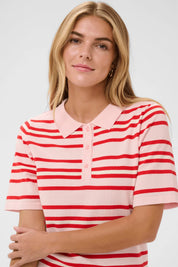 St Tropez Pila Polo Pullover | Chalk Pink Red