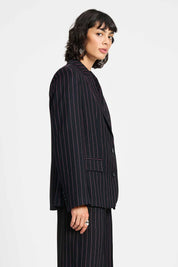 Pom Amsterdam Striped Blazer | Noir Striped