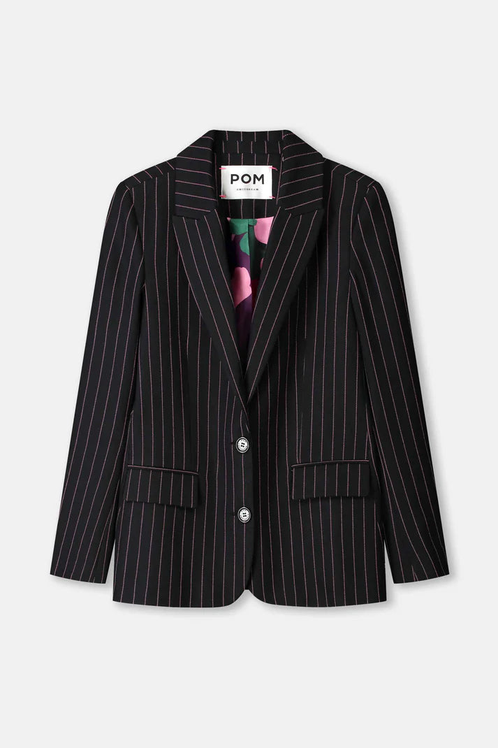 Pom Amsterdam Striped Blazer | Noir Striped