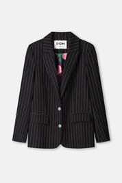 Pom Amsterdam Striped Blazer | Noir Striped