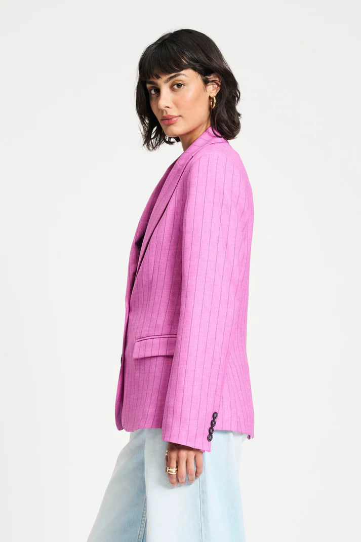 Pom Amsterdam Rose Doux Striped Blazer | Pink