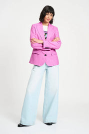 Pom Amsterdam Rose Doux Striped Blazer | Pink