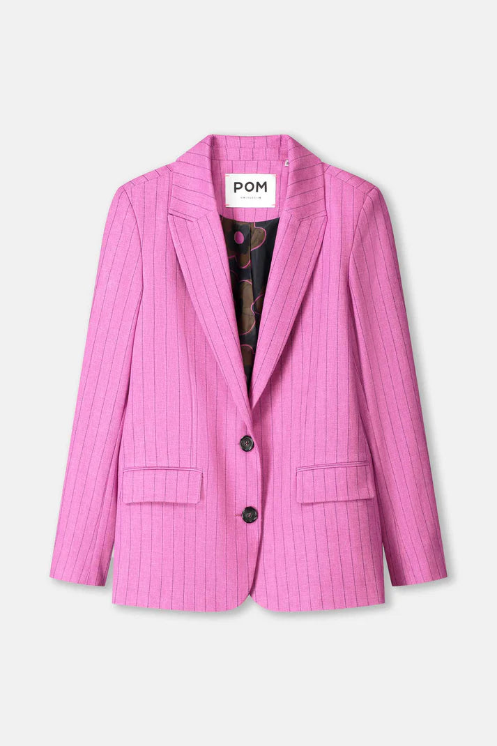 Pom Amsterdam Rose Doux Striped Blazer | Pink