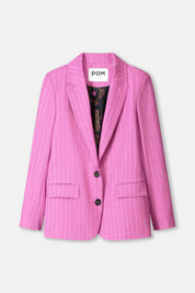 Pom Amsterdam Rose Doux Striped Blazer | Pink