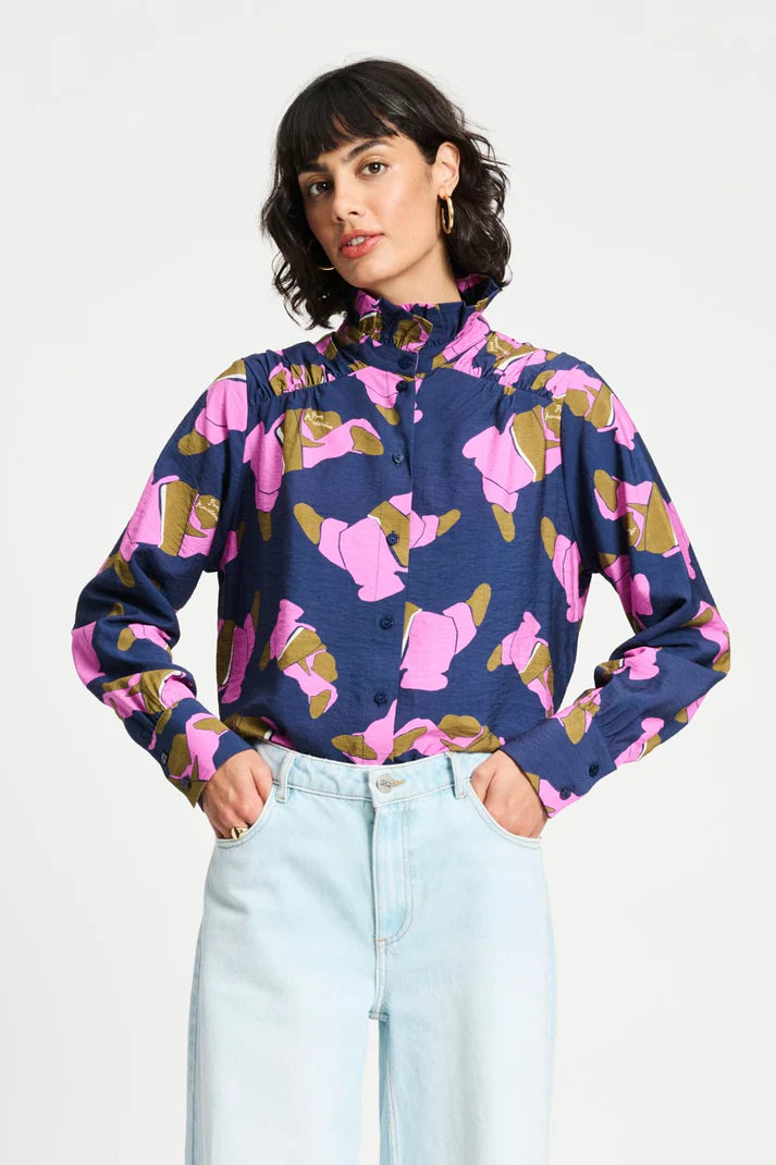 Pom Amsterdam Les Croissants Blouse | Pink