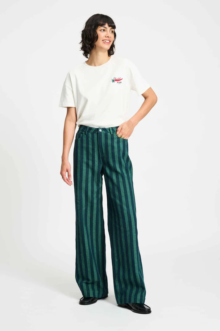 Pom Amsterdam Jeans Denim Striped | Green