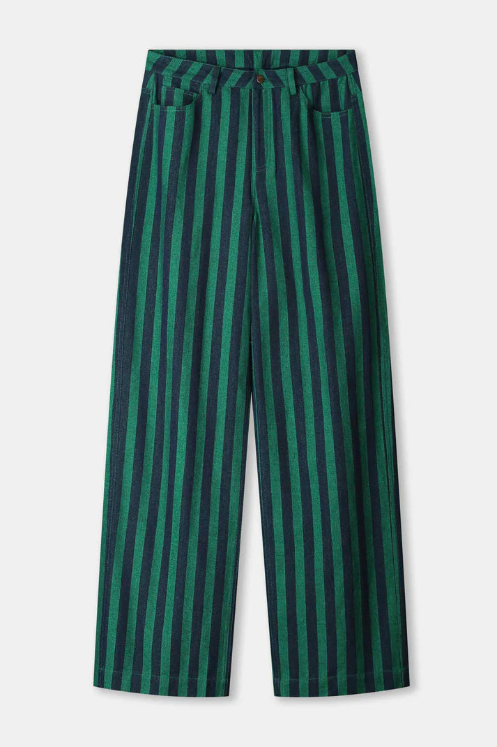 Pom Amsterdam Jeans Denim Striped | Green