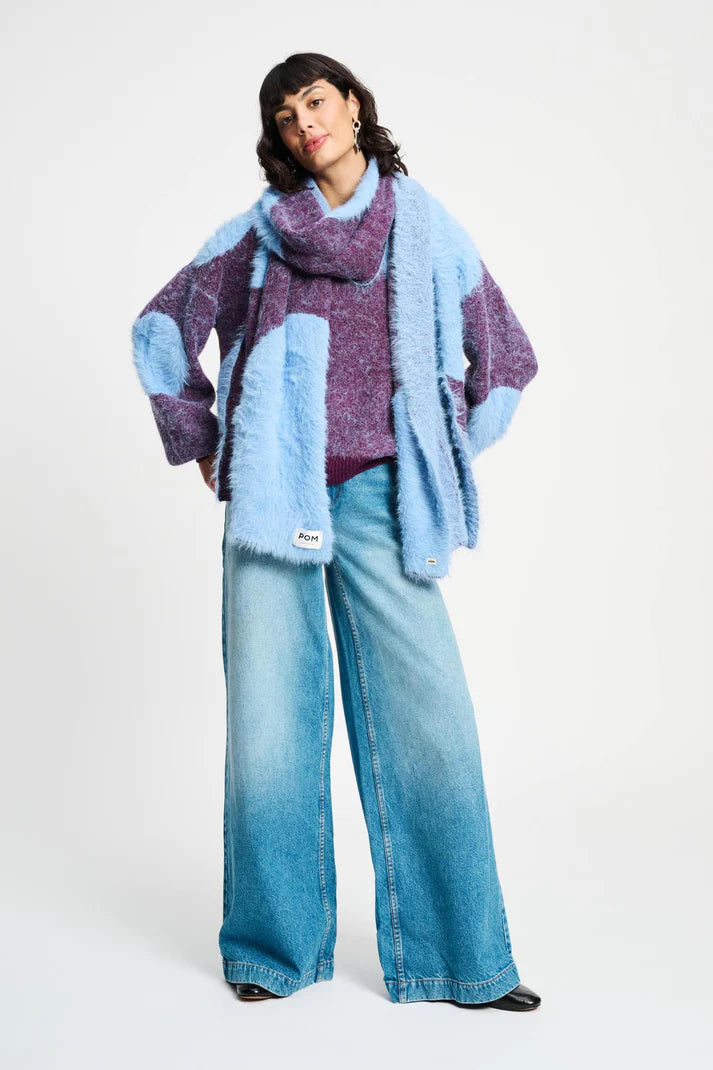 Pom Amsterdam Dots Plum Sweater | Plum