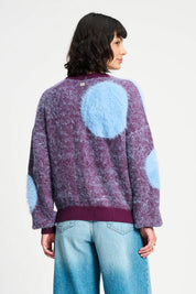 Pom Amsterdam Dots Plum Sweater | Plum