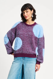 Pom Amsterdam Dots Plum Sweater | Plum