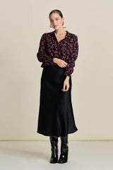 Pom Satin Skirt | Black