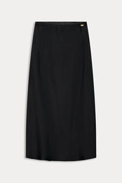 Pom Satin Skirt | Black