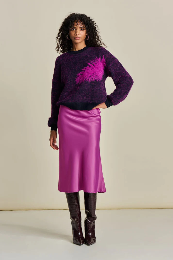 Pom Satin Skirt | Cactus Pink