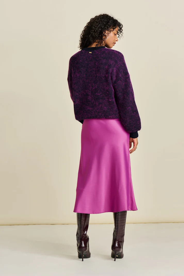 Pom Satin Skirt | Cactus Pink