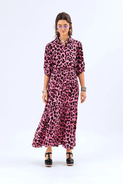 Lollys Laundry Sunset Maxi Skirt | Neon Pink