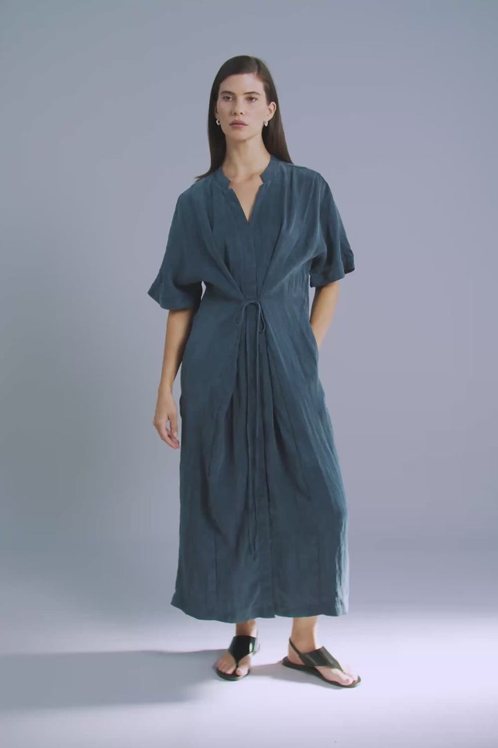 Elk Delme Shirt Dress | Steel Blue