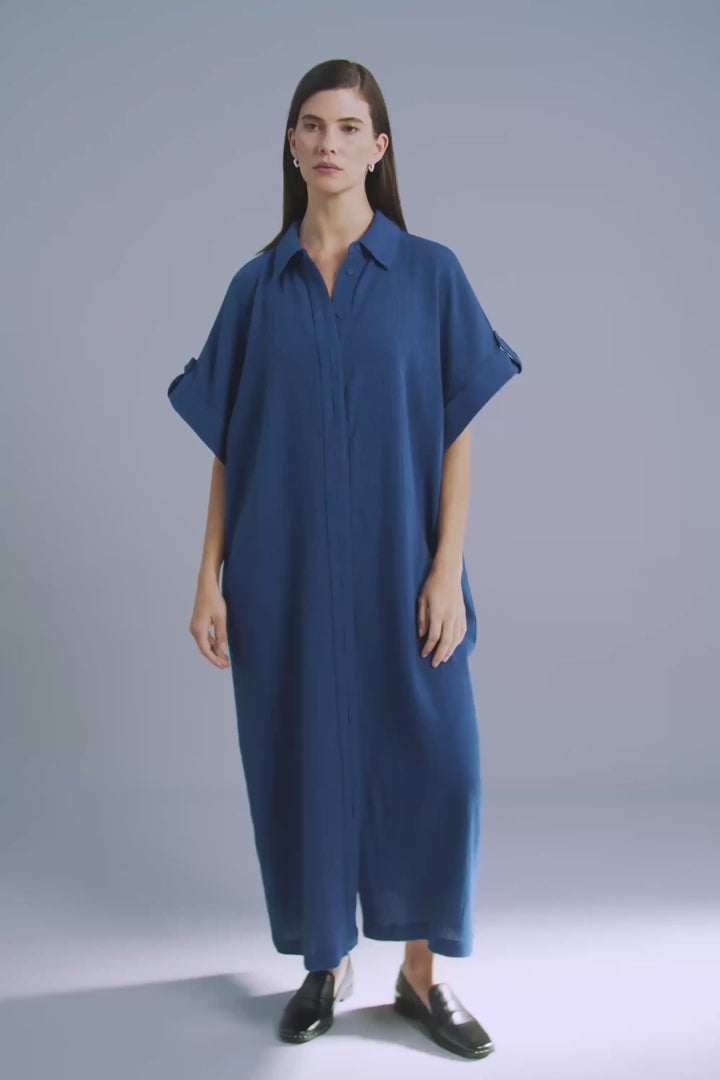 Elk Edeka Shirt Dress | Vibrant Blue
