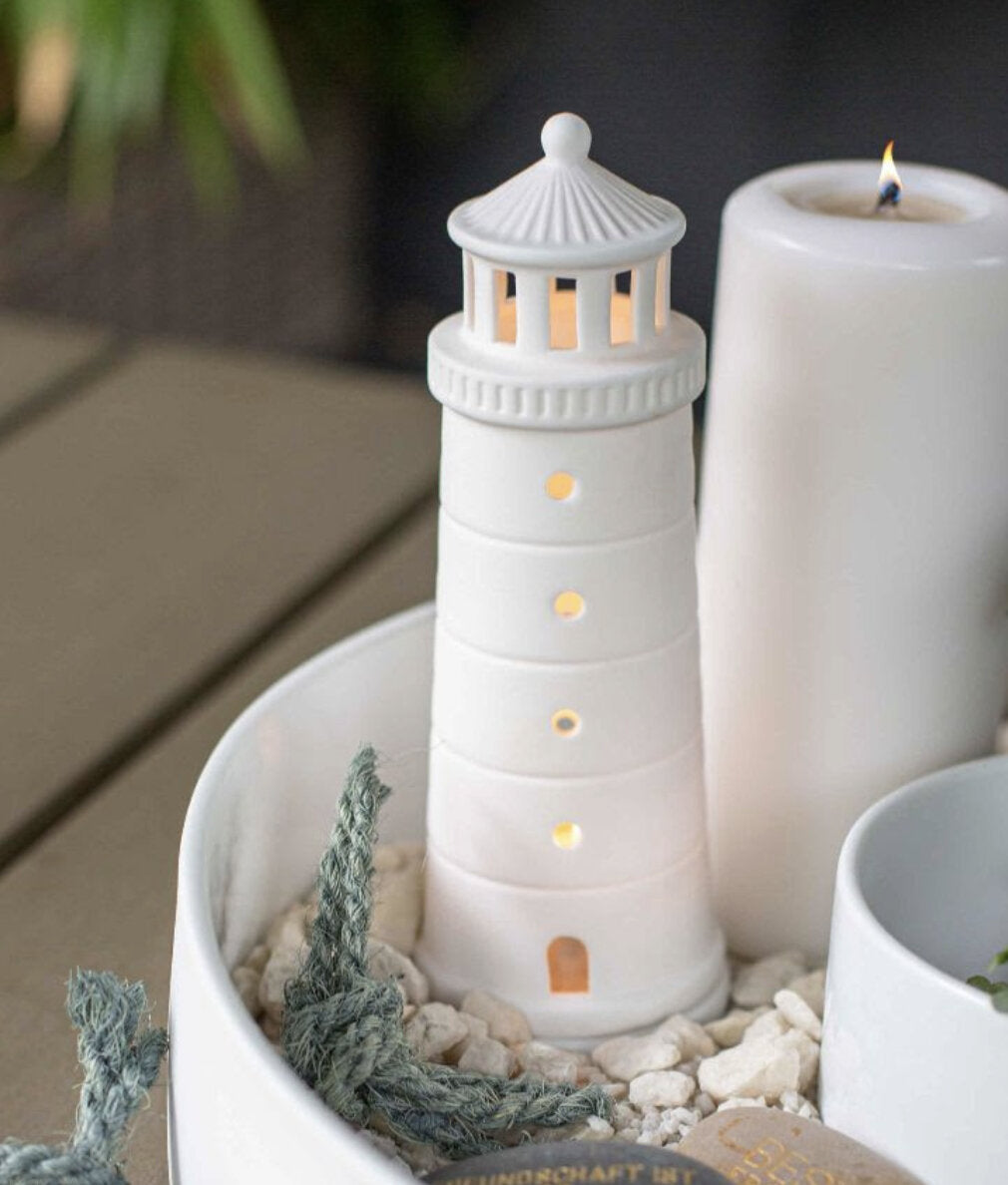 Rader Porcelain Tealight Lighthouse | White