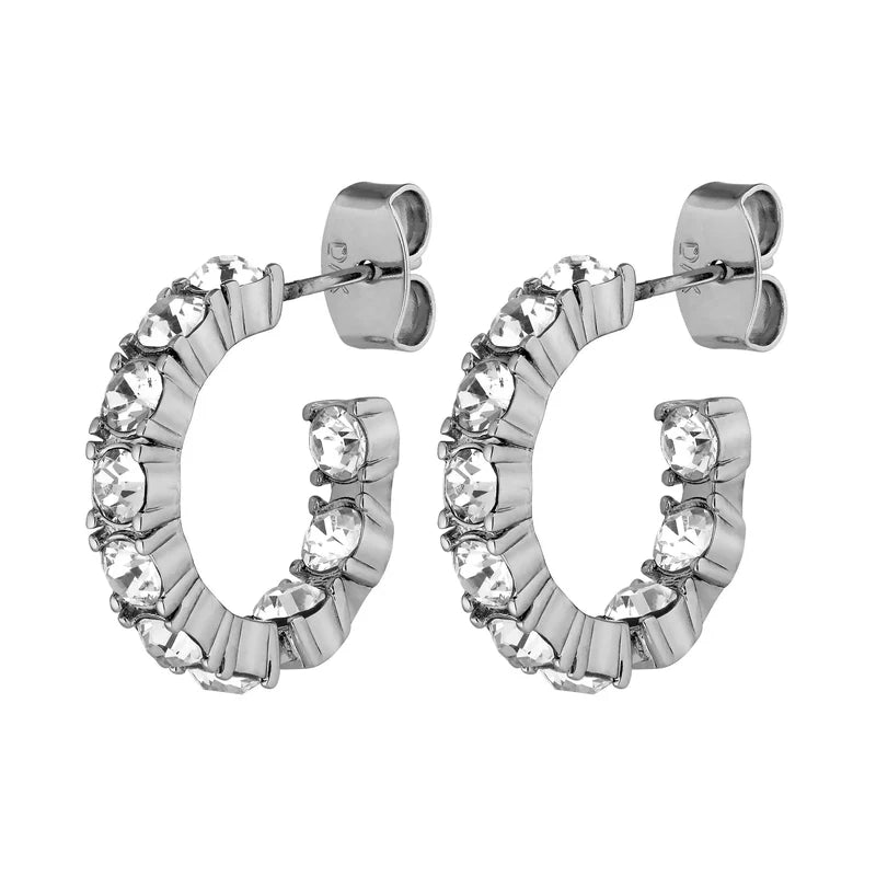 Dyrberg Kern Raquel Hoop Earrings | Crystal Silver