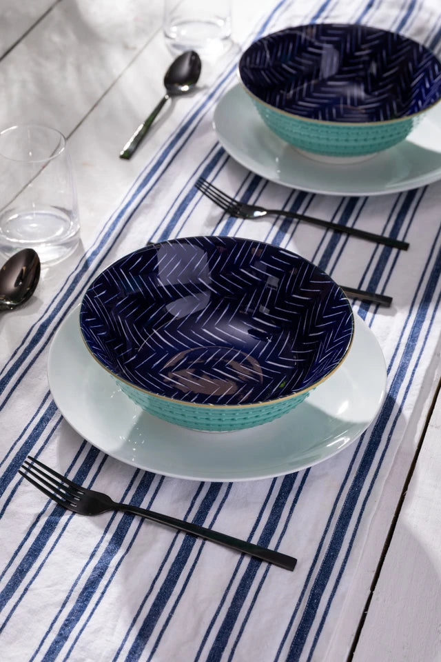 Mikasa Ramen Bowl 21cm | Indigo Chevron