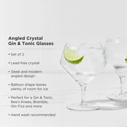 Viski Angled Crystal Gin & Tonic Glasses | Set Of 4
