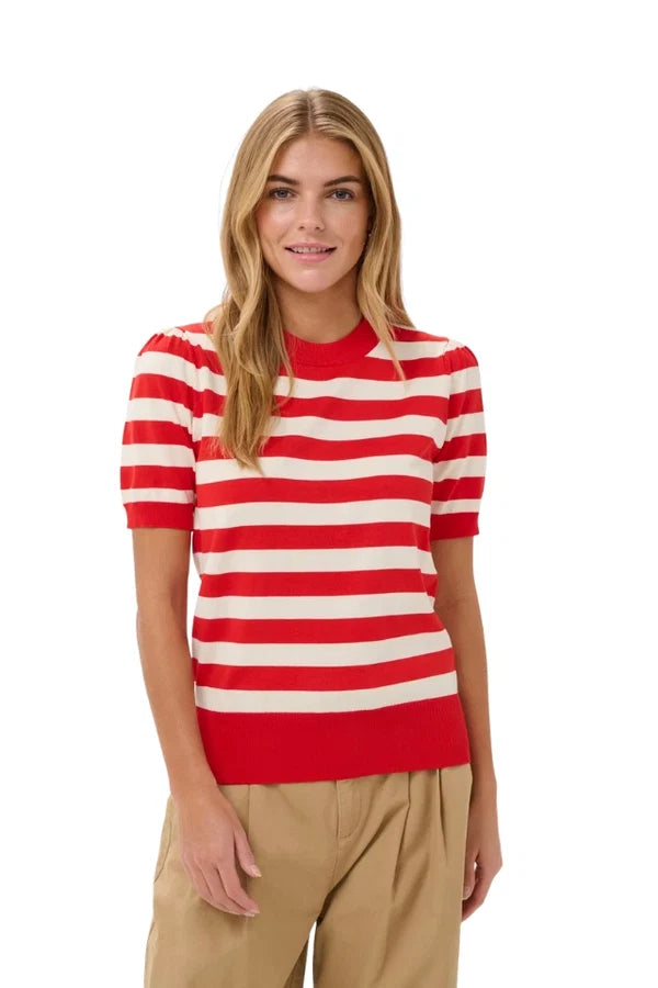 St Tropez Mila Stripe Pullover | Chalk Pink Red Multi Stripe