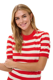 St Tropez Mila Stripe Pullover | Chalk Pink Red Multi Stripe