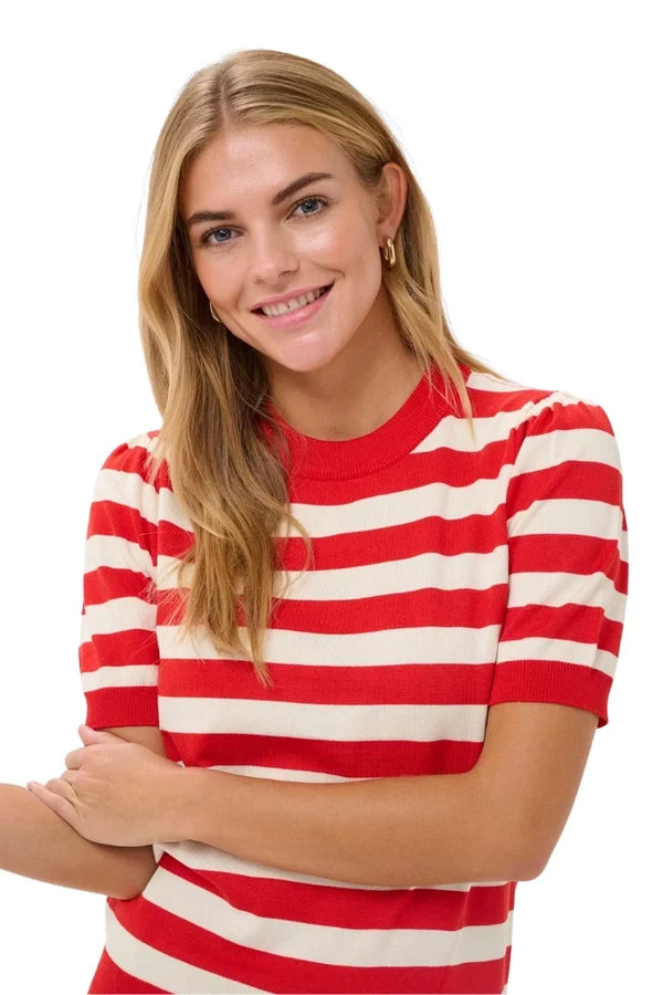 St Tropez Mila Stripe Pullover | Chalk Pink Red Multi Stripe