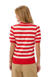 St Tropez Mila Stripe Pullover | Chalk Pink Red Multi Stripe