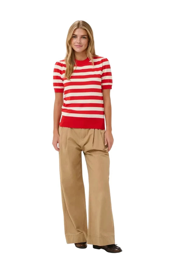 St Tropez Mila Stripe Pullover | Chalk Pink Red Multi Stripe