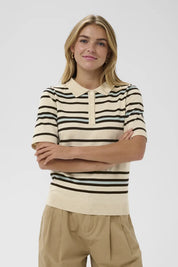 St Tropez Pila Polo | Brown Rice Ether Multi Stripe