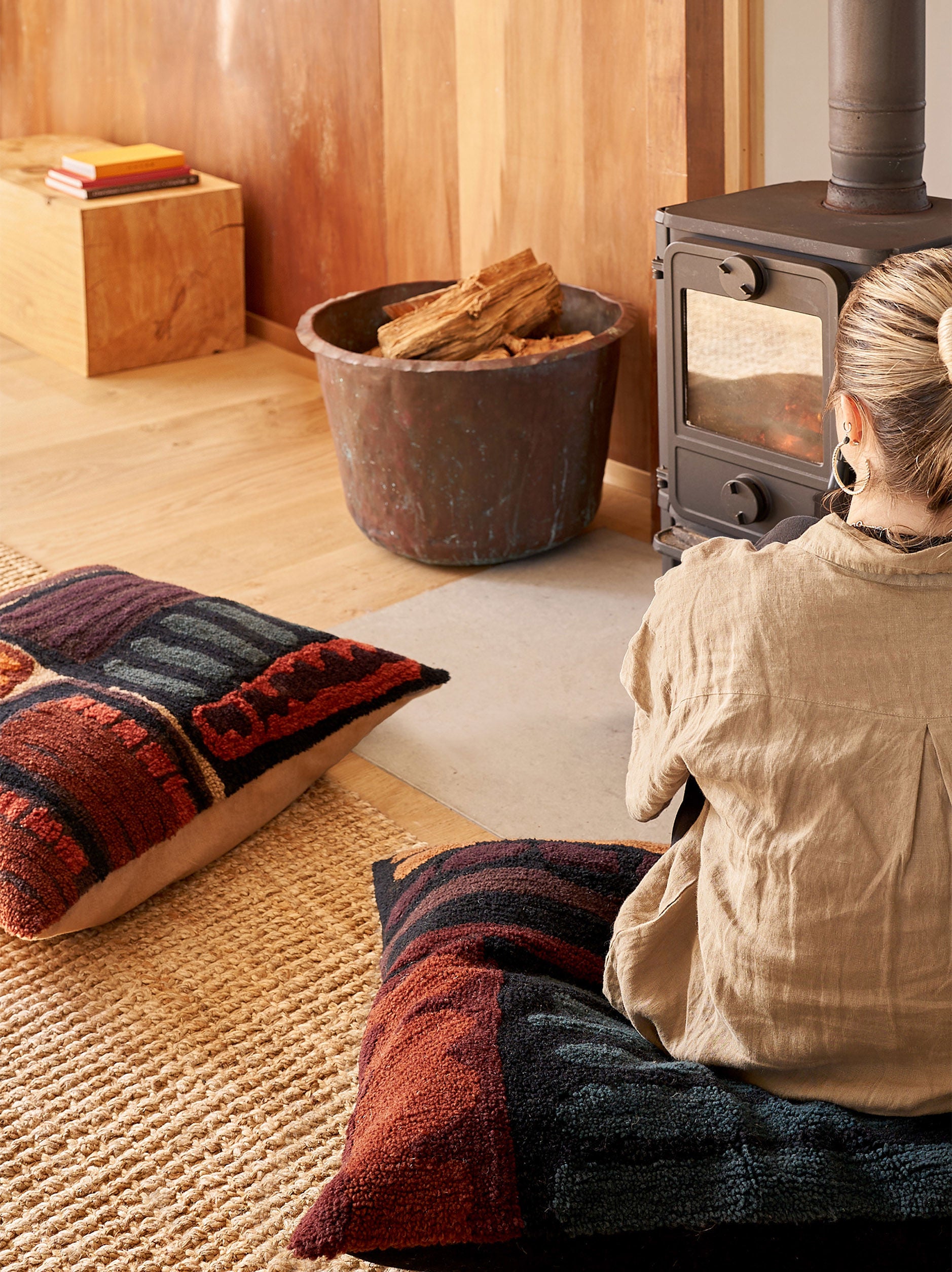 Citta Magnus Woollen Floor Cushion Cover | Multi