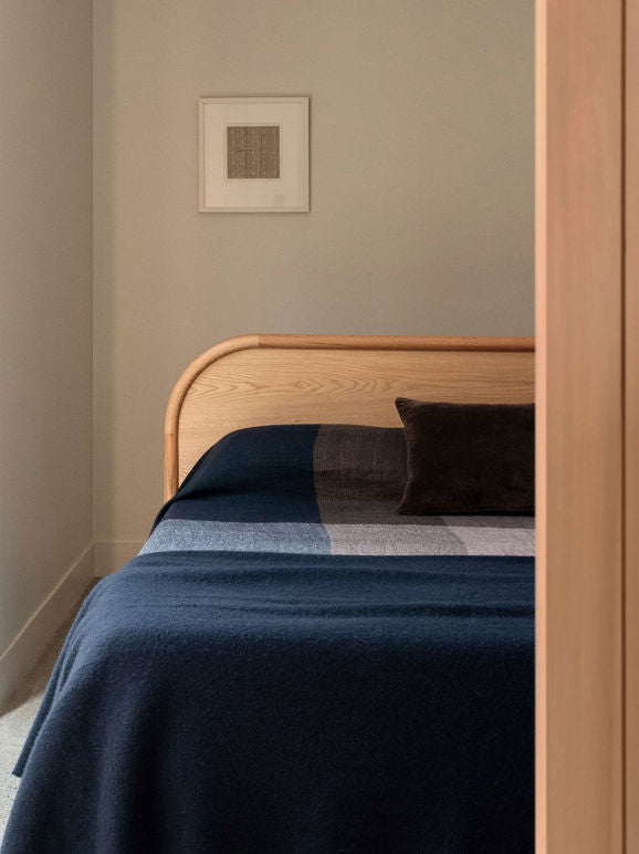 Citta Large Wool Blanket | Blue Black