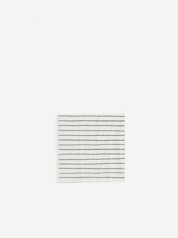 Citta Stripe Dinner Napkin Pack 20 White | Olive