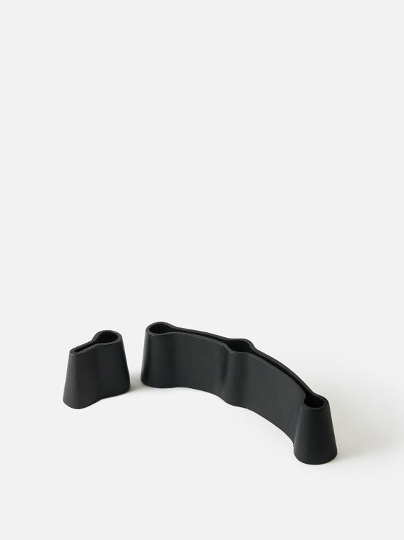 Citta Channel Single Candle Holder | Black