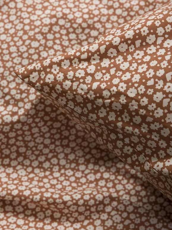 Citta Forget Me Not Organic Cotton Duvet Cover | Toffee Nougat