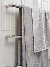 Citta Stripe Cotton Hand Towel | Hand Towel Grey White