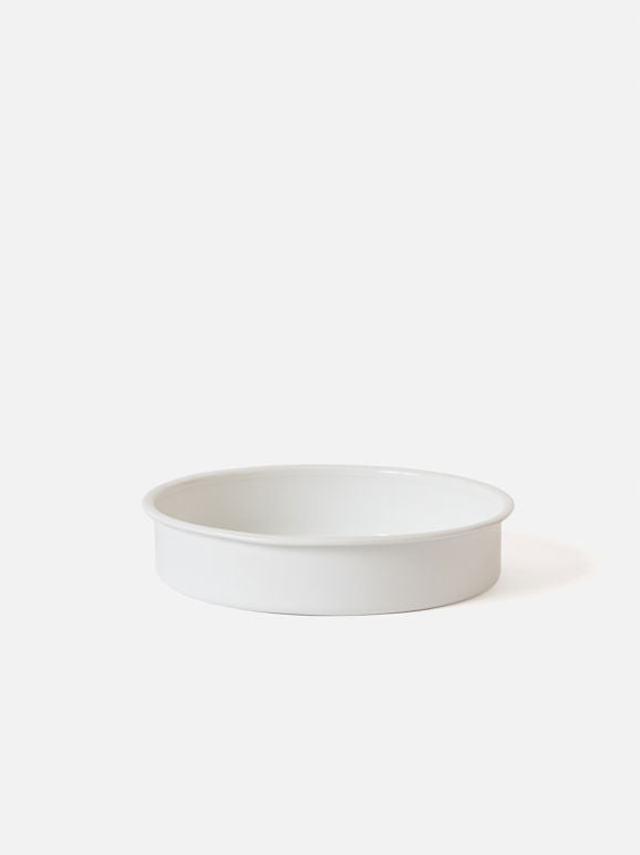 Citta Enamel Round Baking Tray | Medium White