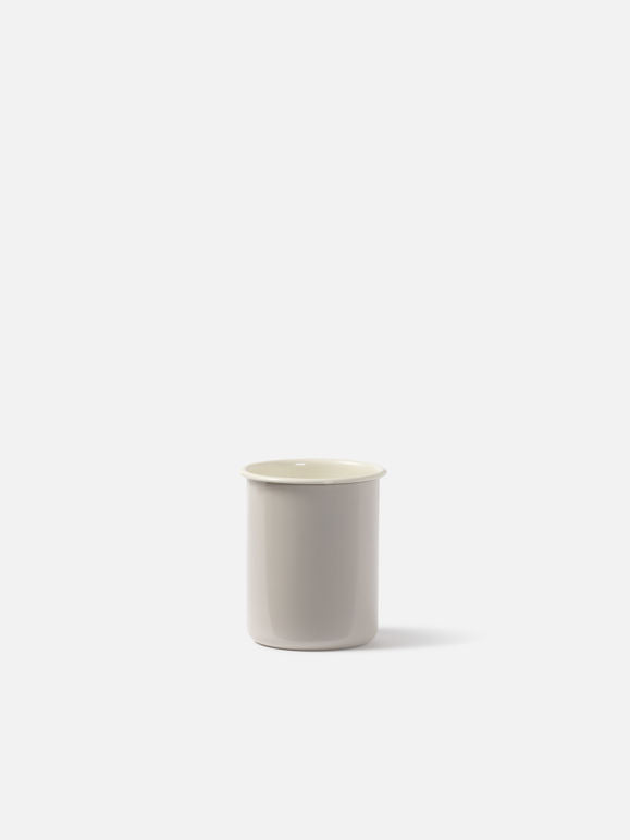 Citta Enamel Utensil Holder | Light Grey Cream Large