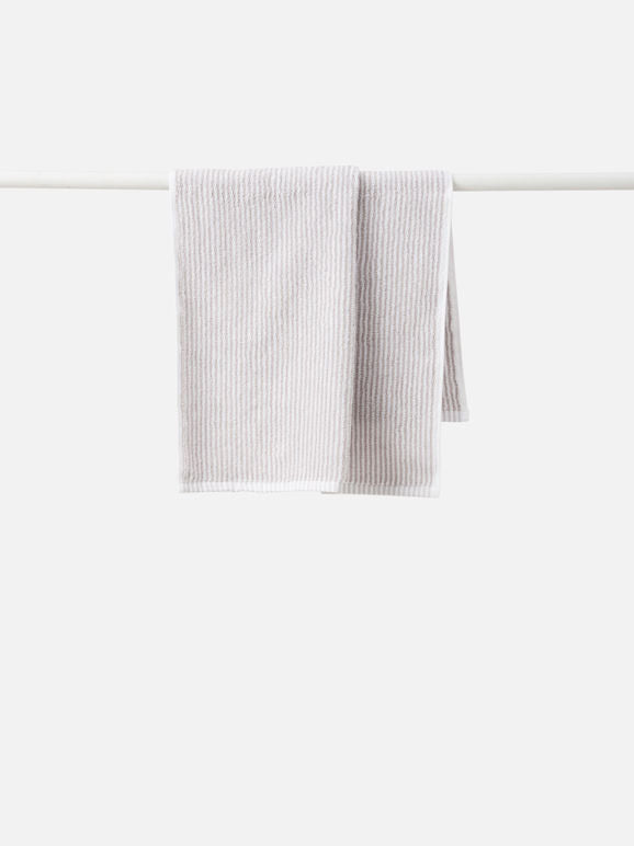 Citta Stripe Cotton Hand Towel | Hand Towel Grey White